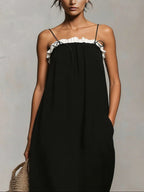 Mirelle™ | Maxi Dress with Color Blocks and Spaghetti Straps