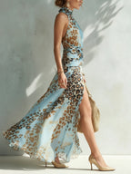 Desiree | Glamorous Animal Print Maxi Dress