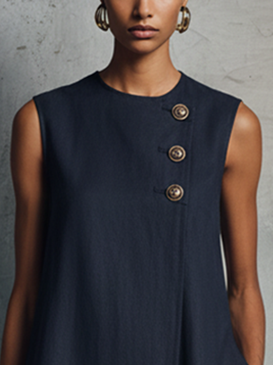Federica| Navy Sleeveless Mini Dress