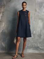 Federica| Navy Sleeveless Mini Dress