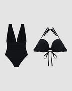 Luxury Shaping Swimsuit with Deep V-Neck