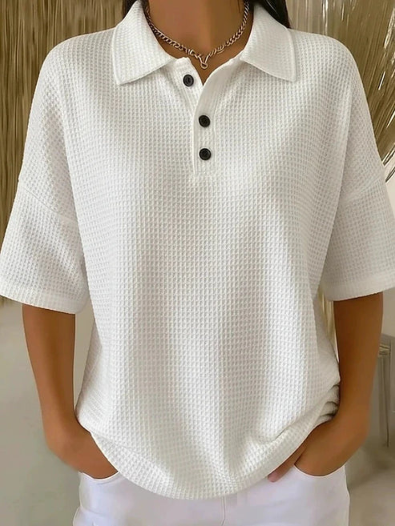 Peggie™ | Comfortable Waffle Polo
