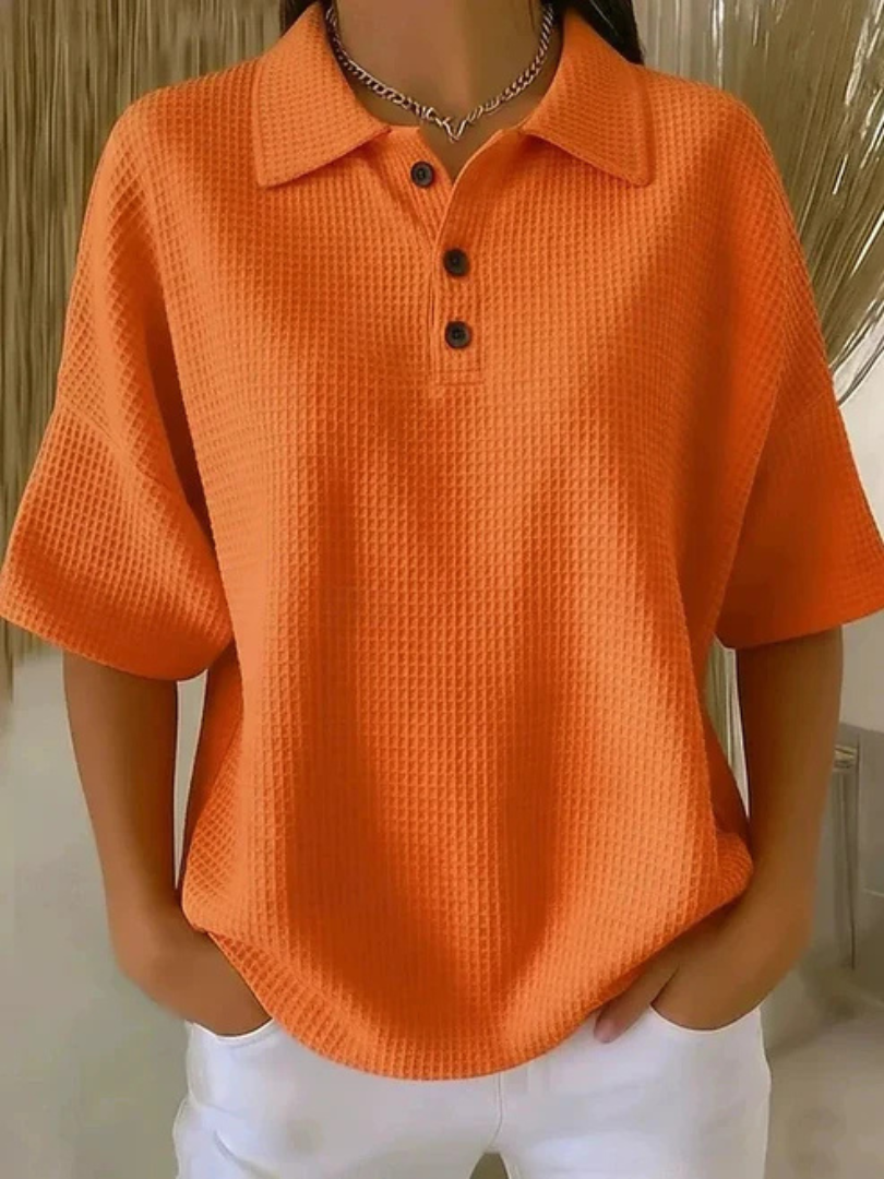Peggie™ | Comfortable Waffle Polo