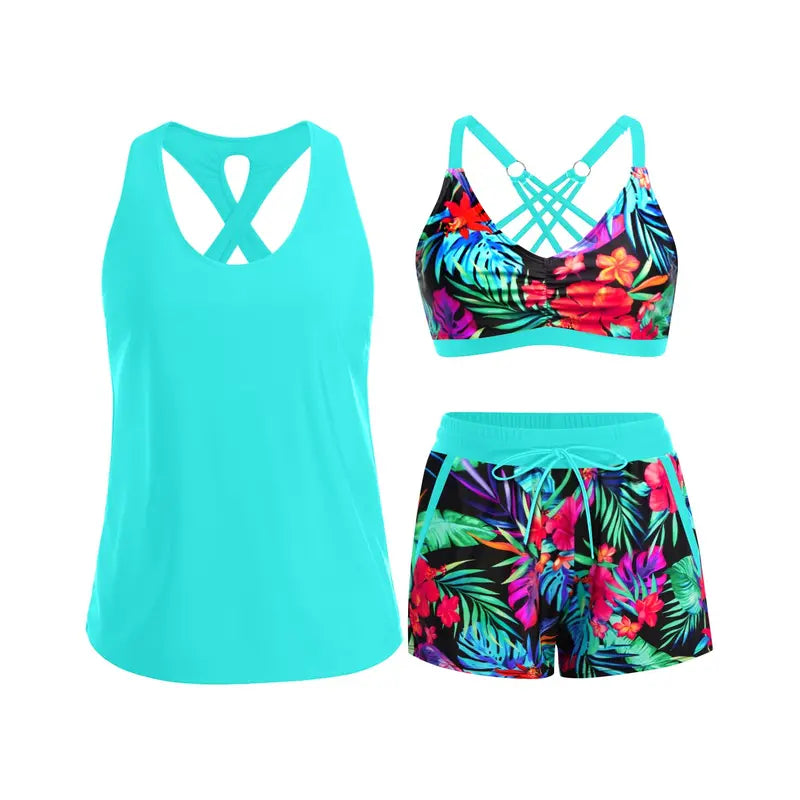 HONORIA | SPORTY THREE-PIECE TANKINI SET