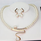 Elegant Wave Pearl Jewelry Set