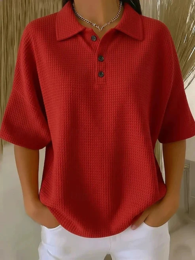 Peggie™ | Comfortable Waffle Polo