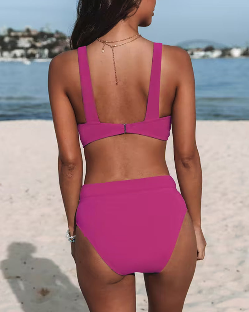 Hilde - High-Waisted Solid Color Swimsuit