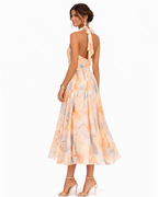 Aurora™ | Halter Neck Dress with Watercolor Print