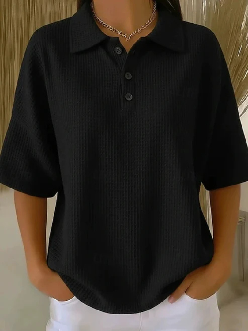 Peggie™ | Comfortable Waffle Polo