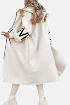 PEGGY - Women's coat with Knit Sleeves and Hood