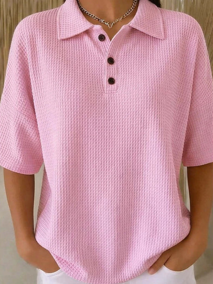 Peggie™ | Comfortable Waffle Polo