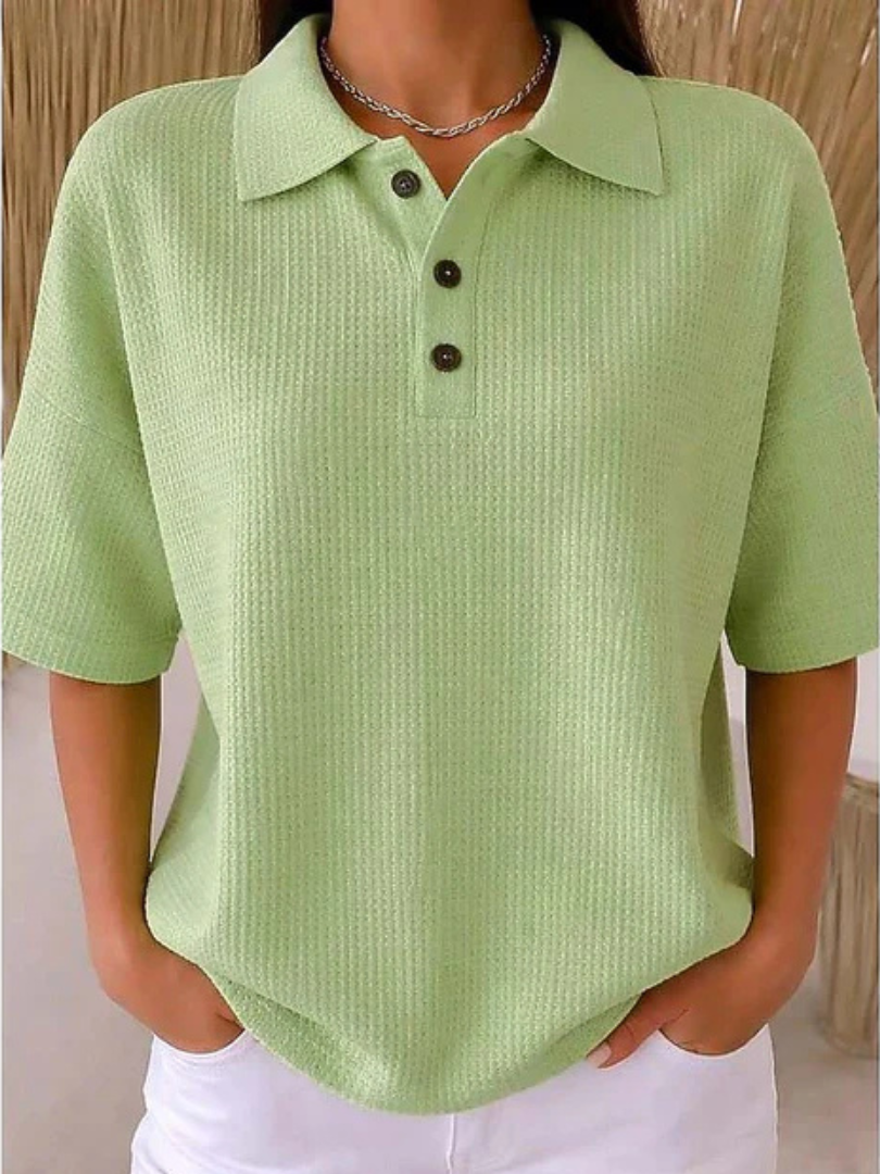 Peggie™ | Comfortable Waffle Polo