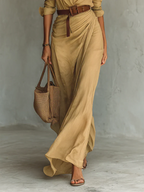 Camille™ | Maxi Dress with Lapels and Waist Belt