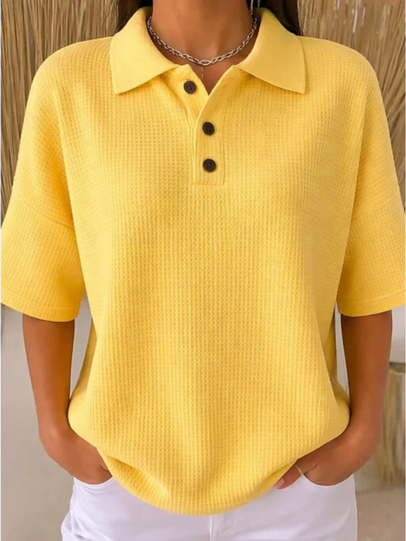 Peggie™ | Comfortable Waffle Polo