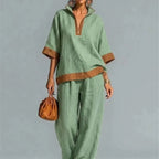 Women's Vintage Linen-Look Co-ord Set