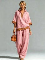 Women's Vintage Linen-Look Co-ord Set