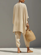 Nora | Asymmetrical-Hem Top & Jogger Set