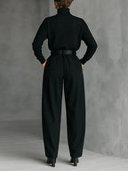 Maya | Cotton-Blend Turtleneck Two-Piece Set