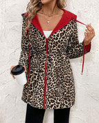 Clara™ | Reversible Hooded Coat with Leopard Print