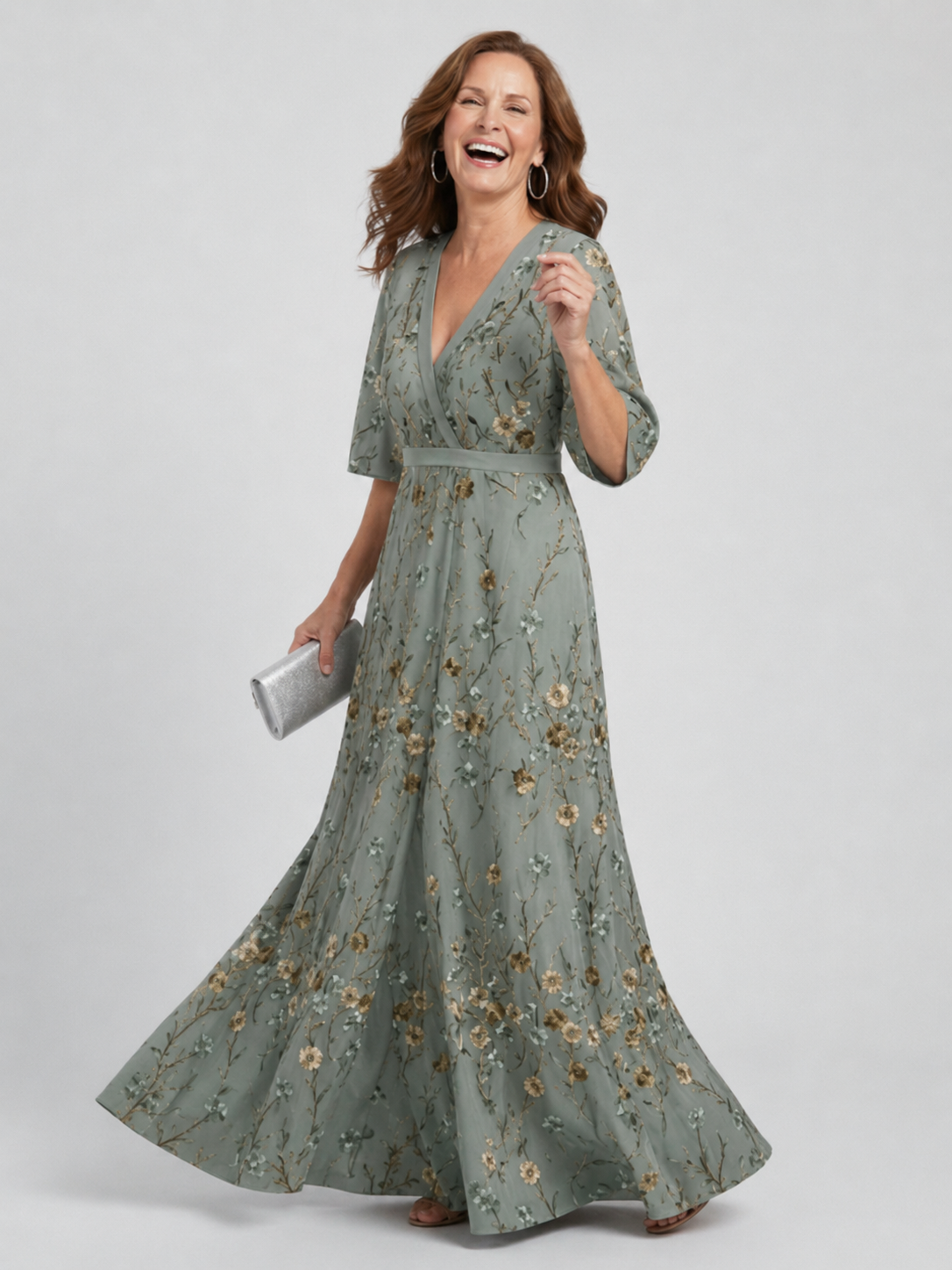 Selora - Halter Bloom Flow Maxi Dress