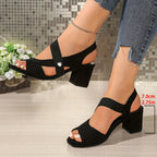 Elara | Women's Cross Strap Block Heel Pumps